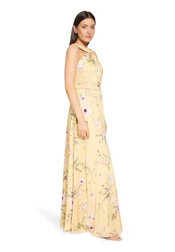 Abendkleid 34 Weich fallend - Yellow/rosé