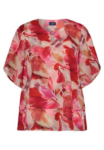 Chiffonbluse 44 Gerade - Rosé/Pink