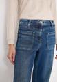 Wide Leg Patch Pocket Jeans 28/30 - Mid Blue Used Wash