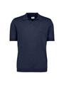 Pullover Short Sleeve V-Polo Melange L Regular Fit - Night