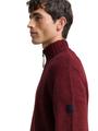 Troyer Strickpullover mit Ripp-Details XXL Regular Fit - Bordeaux Melange