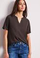 Kurzarm Bluse mit Turn-Up 36 - Espresso Brown