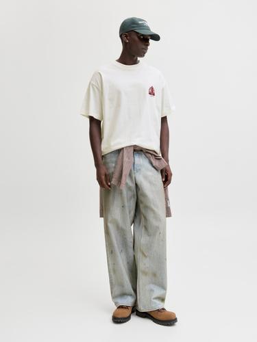 JORMAINE BACK TEE SS CREW NECK SN S Locker geschnitten - Cloud Dancer