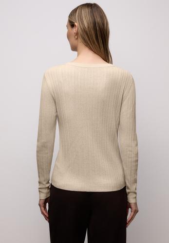 Pullover mit Rippstruktur 40 - Cotton Beige Mel.