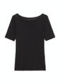 Slub-Jersey-T-Shirt regular Schwarz L