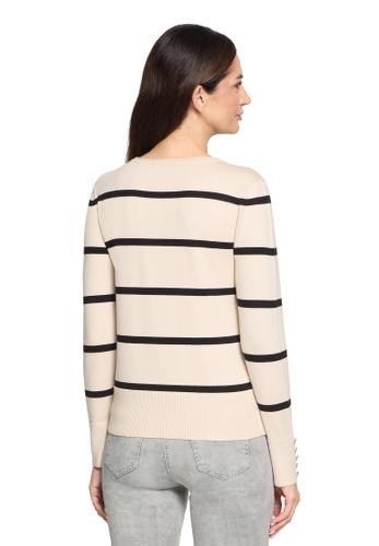 Basic-Pullover 36 Gerade - Patch Beige/black