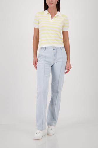 Polo-Pullover mit Streifen 42 - Pastel Yellow Ringel