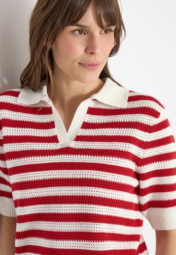 Kurzarm Poloshirt in Crochet-Qualität XXL - Glazed Apple Red