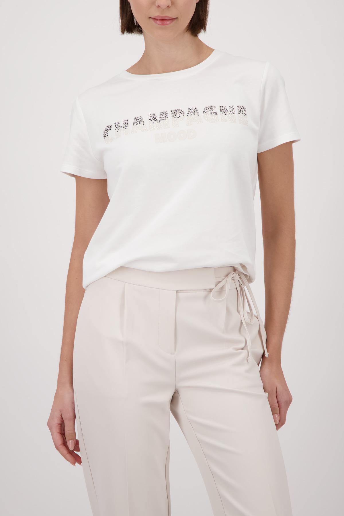 T-Shirt mit Strasssteinen 38 - Off-white