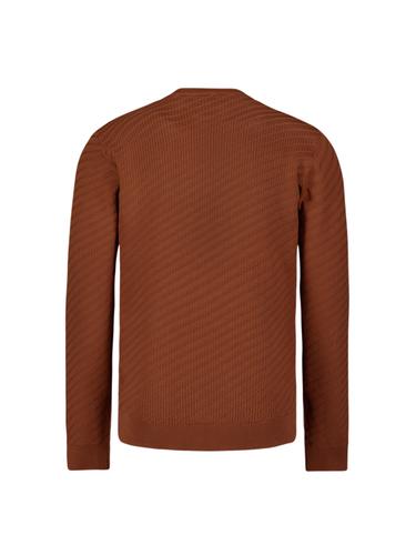 Pullover Crewneck Jacquard Solid XL Regular Fit - Terra