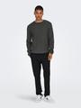 ONSERIC REG 12 STRUC CREW KNIT NOOS M Normal geschnitten - Grey Pinstripe