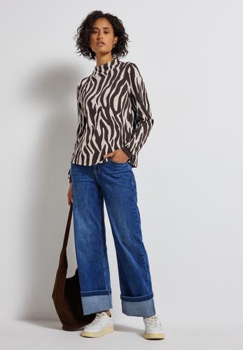 Shirt mit Zebra Print 40 - Deep Roast Brown