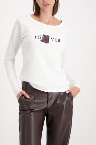 Langarmshirt mit Teddyprint 38 - Off-white
