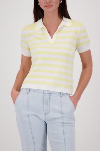 Polo-Pullover mit Streifen 42 - Pastel Yellow Ringel