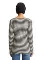 T-shirt, long sleeve, boat neck, striped