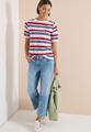 Kurzarm Shirt mit Multicolor Streifen XL - Universal Blue