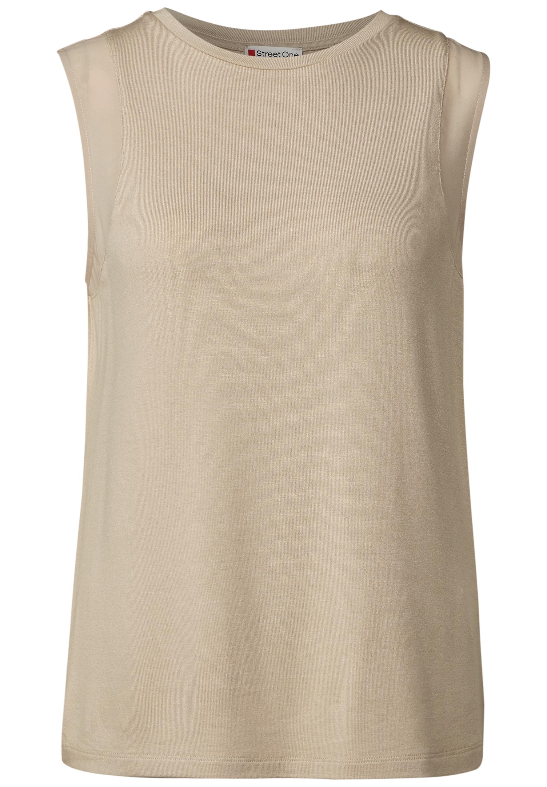Top mit Chiffondetails 46 - Coastal Beige
