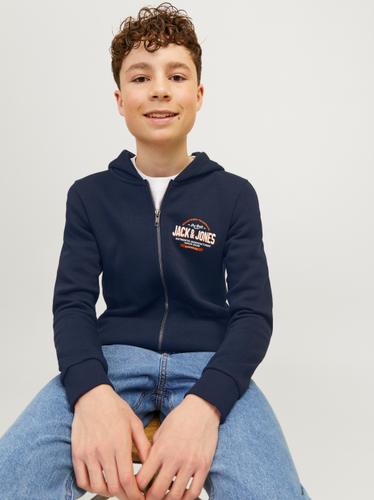 JJELOGO SWT ZIP HOOD 2COL 24/25 NOOS MNI 116 Normal geschnitten - Navy Blazer