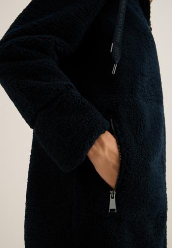 Teddy Mantel mit Kapuze M - Dark Navy Blue