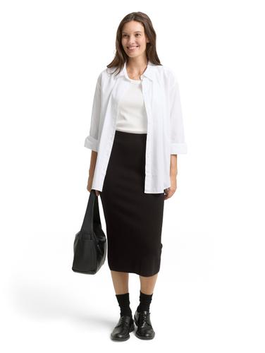 Midi-Rock mit Schlitz 38 Regular Fit - Deep Black