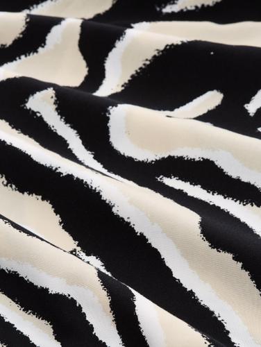 Bluse mit Kordelzug 38 Regular Fit - Abstract Beige Zebra