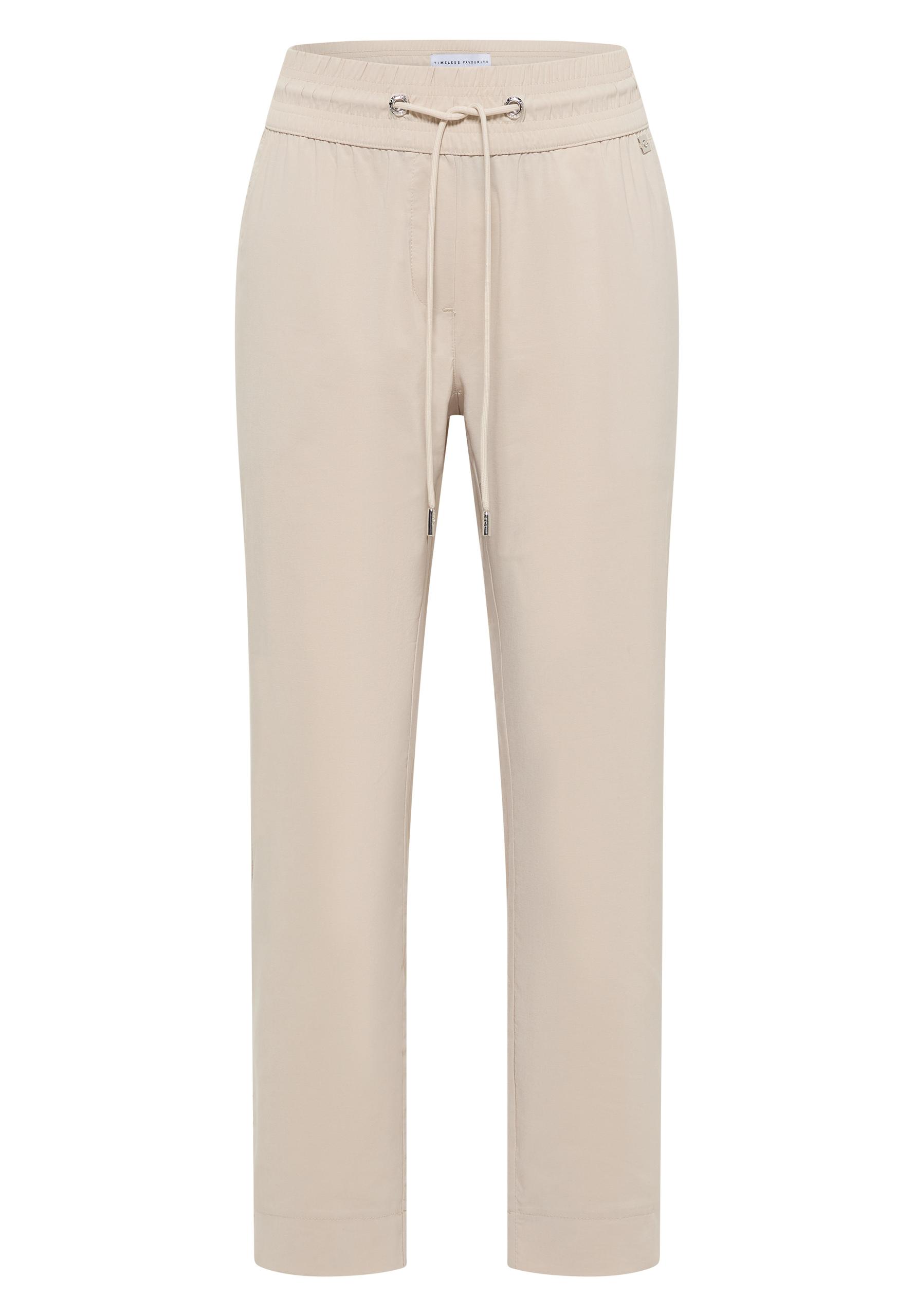 Mid Waist Slim Leg Hose im Casual Fit L/7/8 Hosen - Grain Beige