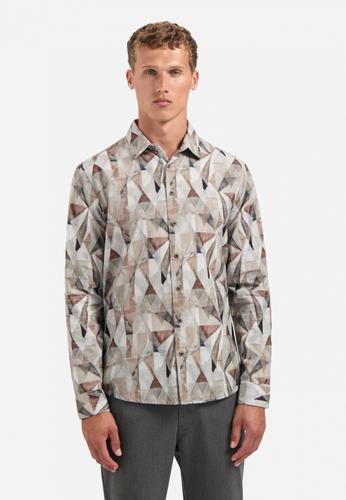 Shirt Allover Printed Fine Corduroy XL Regular Fit - Taupe