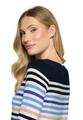 Basic Shirt 44 Tailliert - Dunkelblau/Weiß