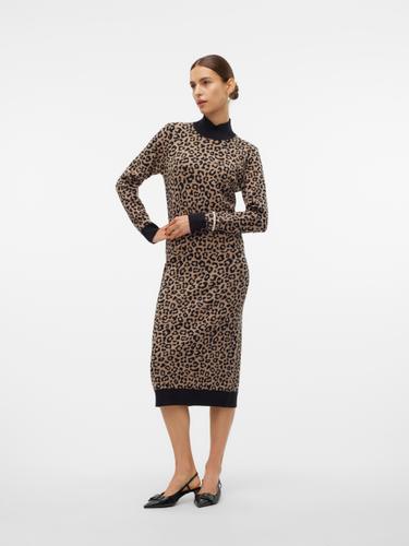 VMARIA ART LS HIGH-NECK CALF DRESS REP XS Slim Fit - Black