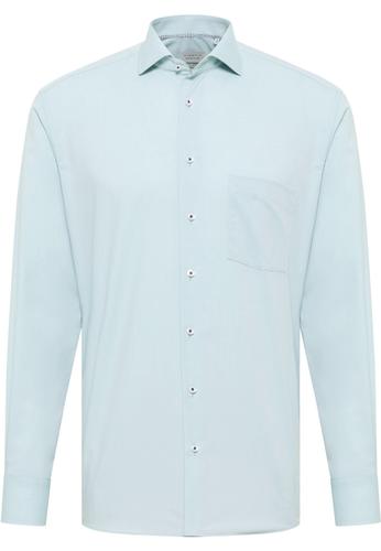 Hemd Chambray Langarm 42/Langarm - 65cm MODERN FIT - Grün