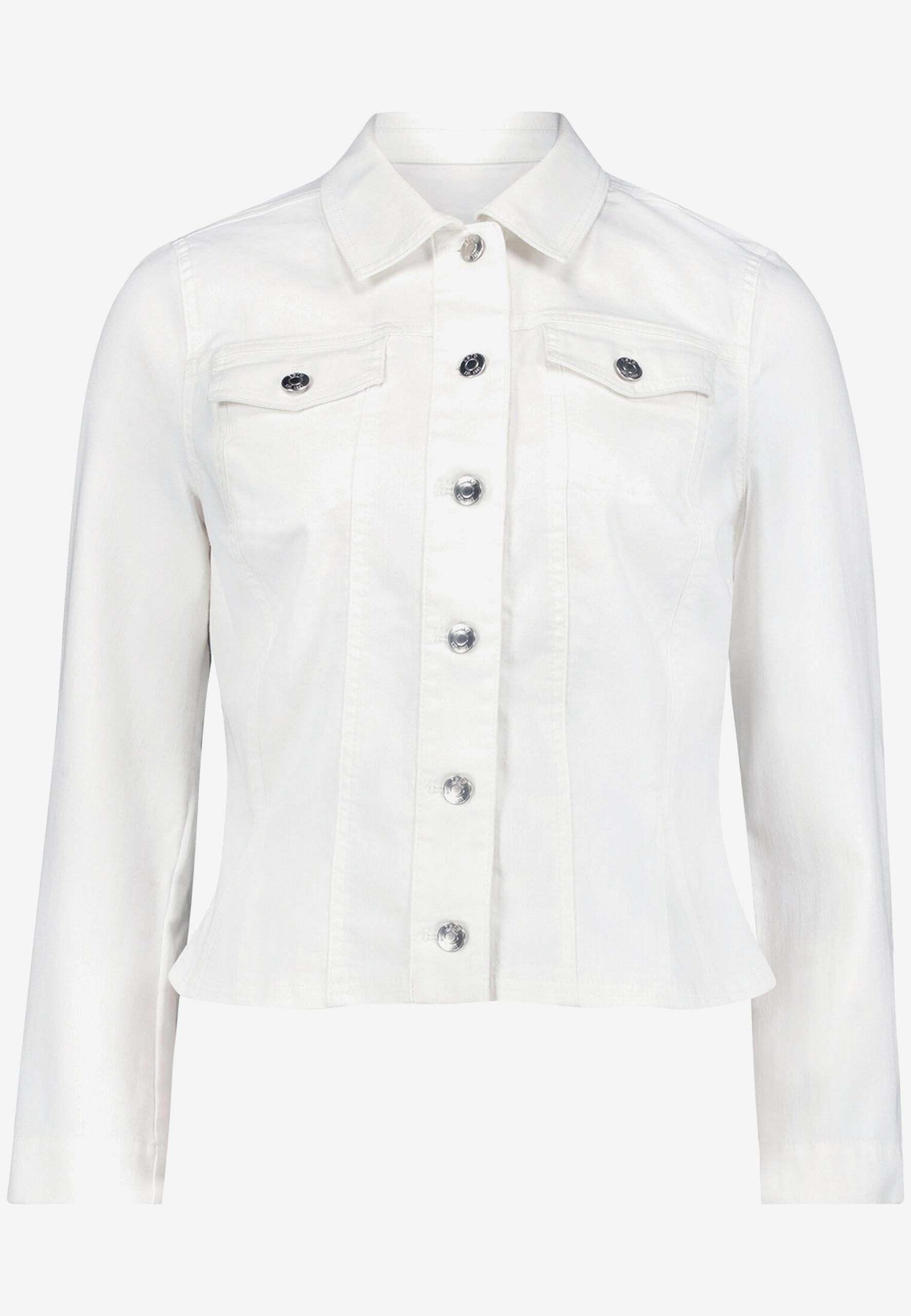 Jeansjacke tailliert mit Knopfleiste 42 - Cream Denim