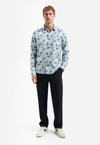 Shirt Allover Printed Yarn Dyed Dobby XL Regular Fit - Blue