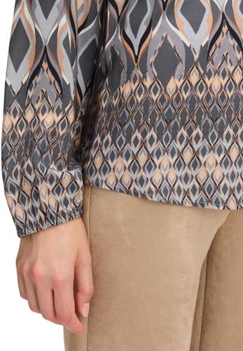 Longbluse 38 Figurumspielend - Grau/beige