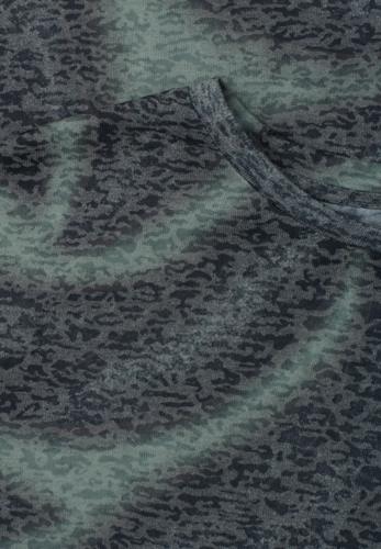 Shirt im Ausbrenner-Look mit Print 40 - Deep Bound Green