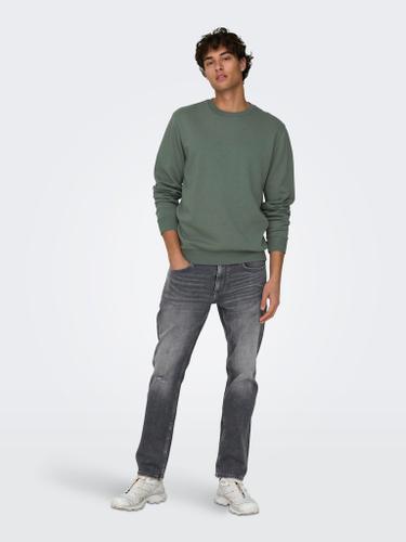 ONSCERES CREW NECK NOOS Grau L