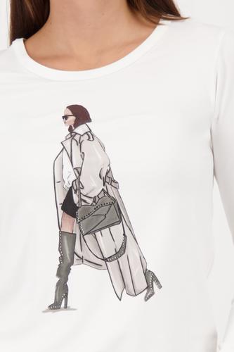 Langarmshirt mit Print 44 - Off-white