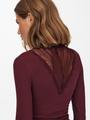 ONLTILDE L/S HIGH NECK LACE TOP JRS NOOS S Stretch - Port Royale