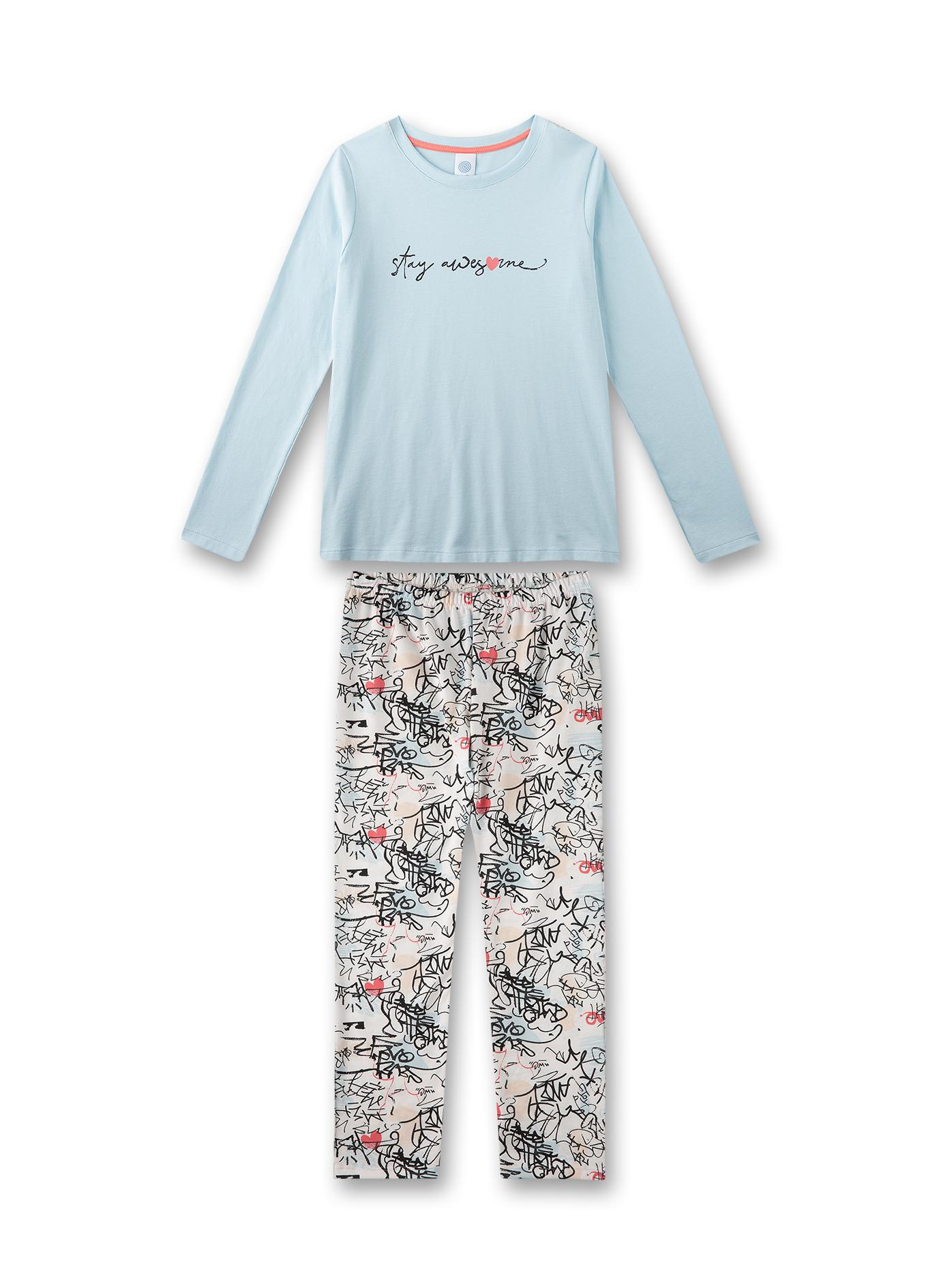 Schlafanzug lang 176 - Sky Blue
