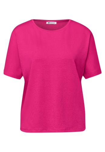 Basic T-Shirt mit Dropped Shoulders 40 - Magenta Dream