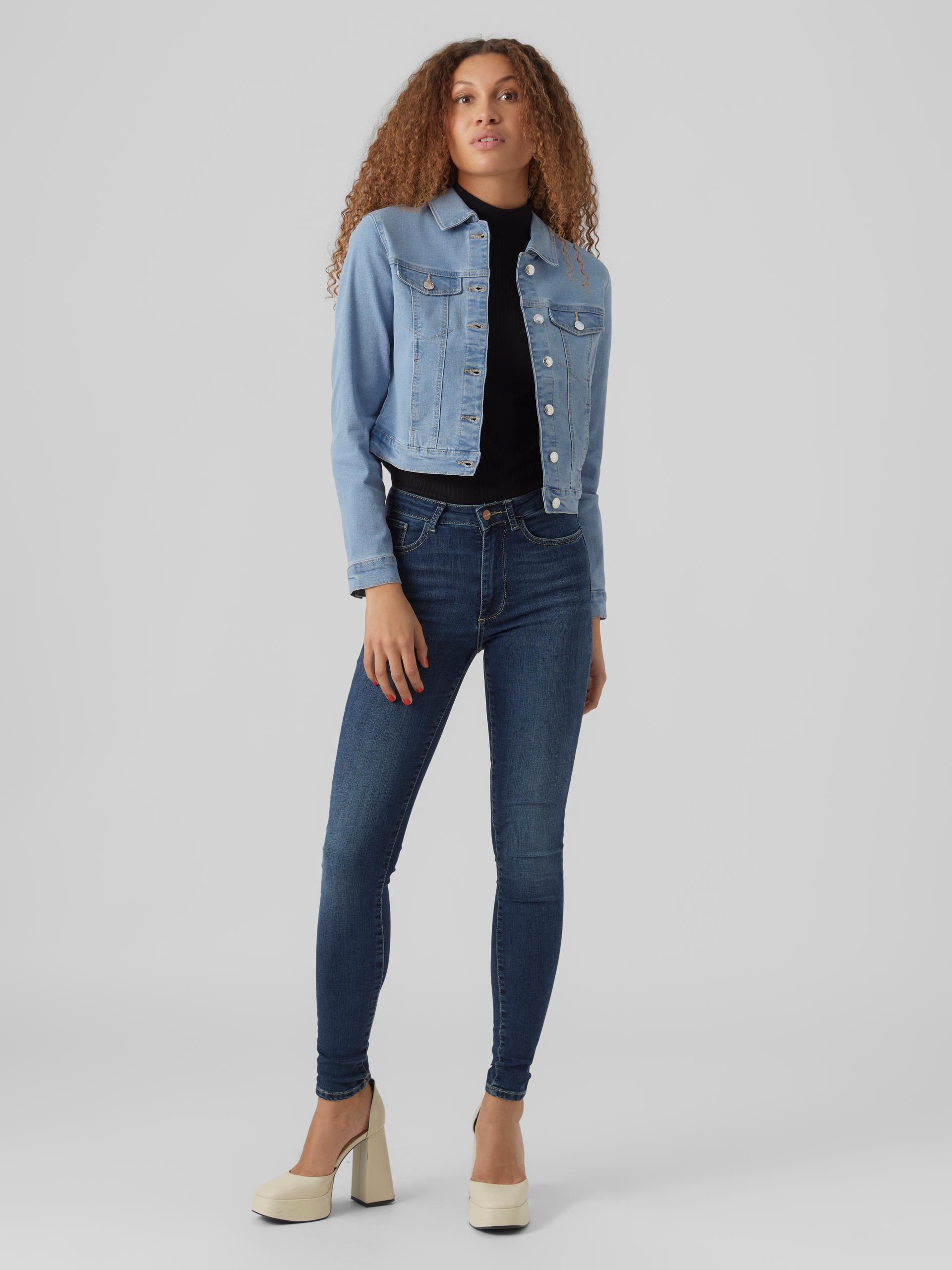 VMLUNA LS SLIM DNM JACKET MIX GA NOOS XS - Light Blue Denim