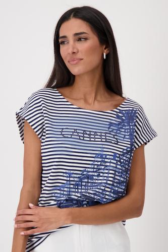Gestreiftes T-Shirt mit Print 36 - Navy Blue Ringel