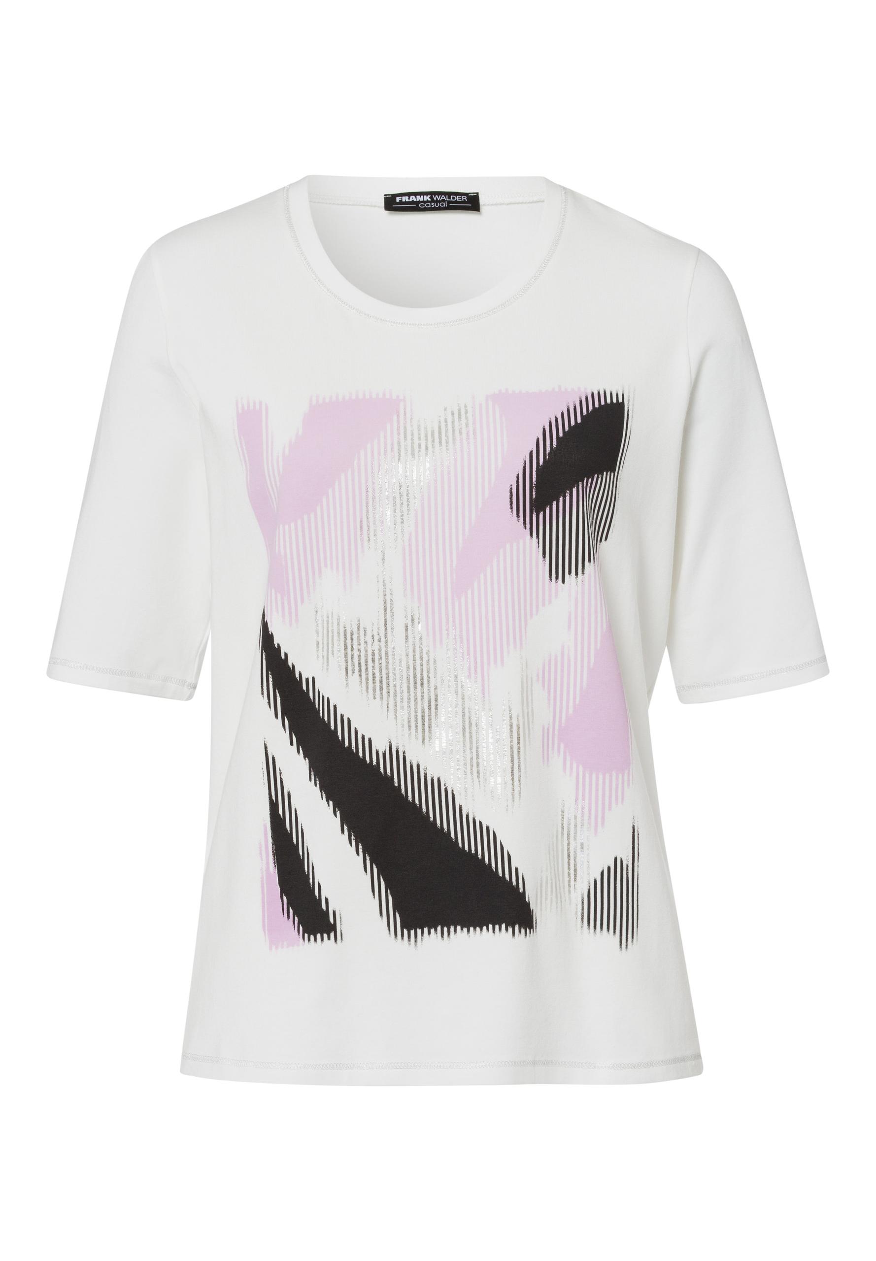 Shirt CASUAL mit Placement-Print 42 - Soft Purple/ecru/anthrazit