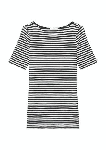 T-shirt, short sleeve, boat neck, striped