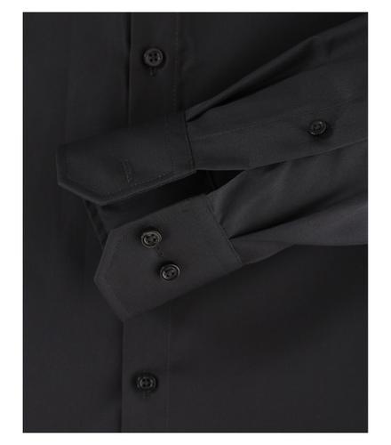 Popeline Hemd unifarben extra langer Arm 72cm 001482 41 VM-72 - Schwarz