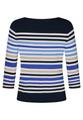 Basic Shirt 44 Tailliert - Dunkelblau/Weiß
