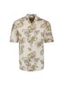 Shirt Short Sleeve Allover Printed With Linen L Regular Fit - Green
