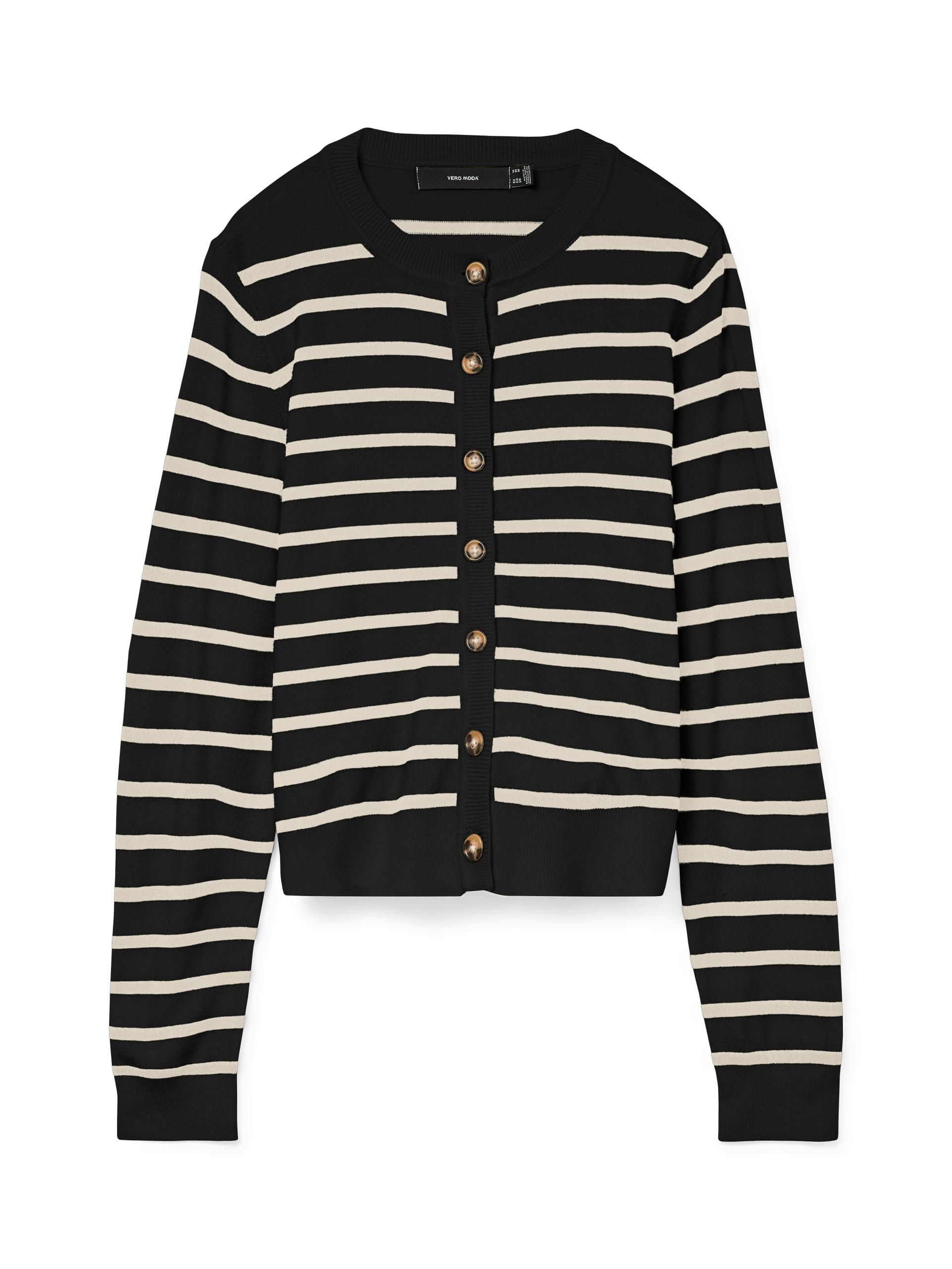 VMSABA PLAIN LS O-NECK CARDIGAN NOOS S Normal geschnitten - Black