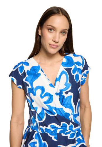 Jumpsuit 40 Tailliert - Weiß/dunkelblau