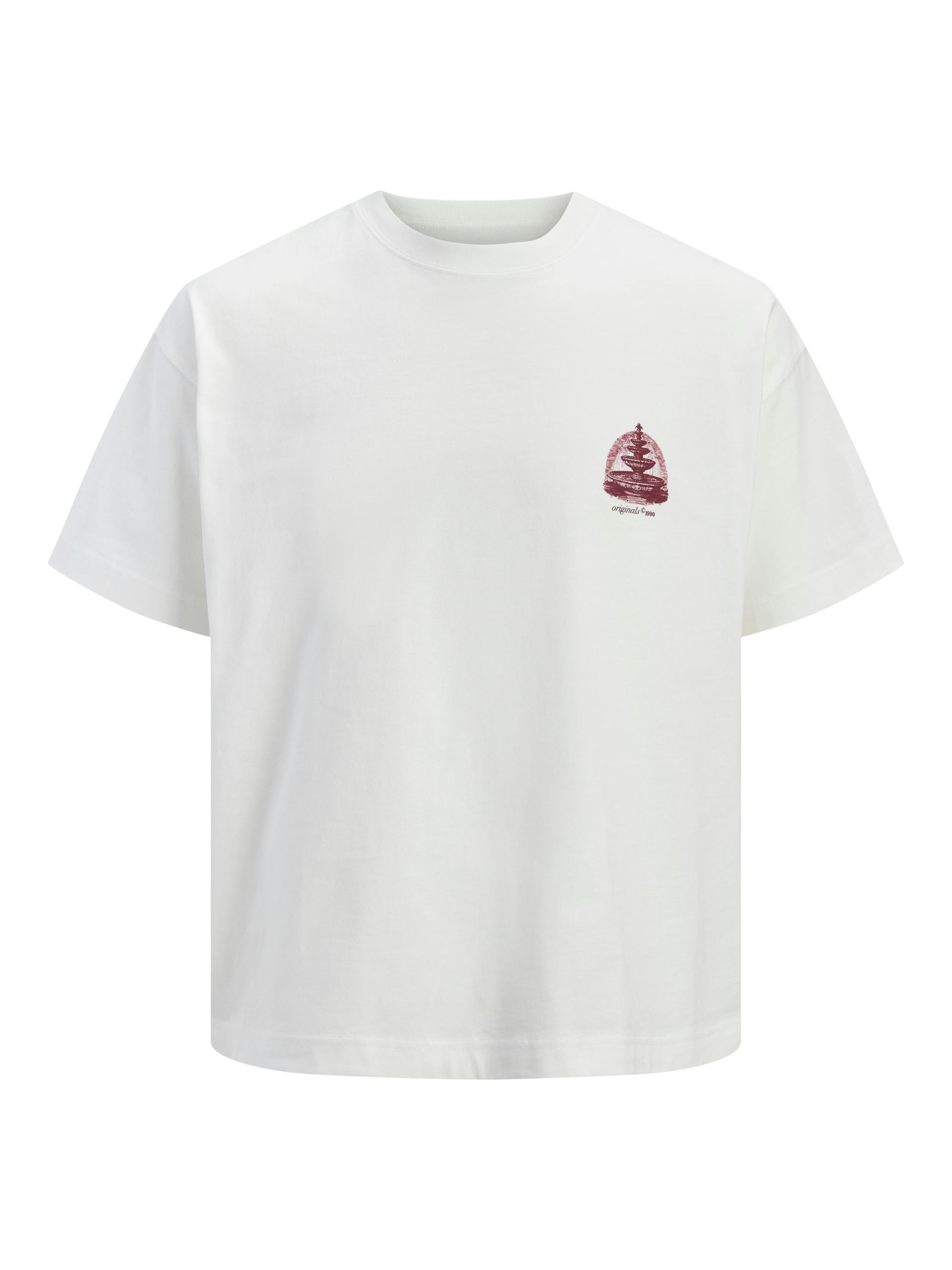 JORMAINE BACK TEE SS CREW NECK SN S Locker geschnitten - Cloud Dancer