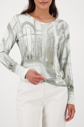 Langarmshirt mit Gallery-Print 42 - Sage Gemustert